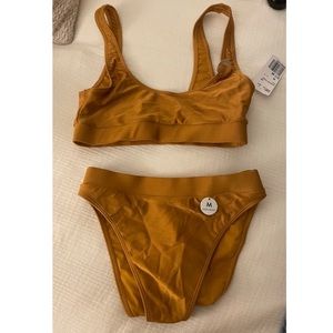 New with Tags On: Forever 21 Gold Highwaisted Swimsuit